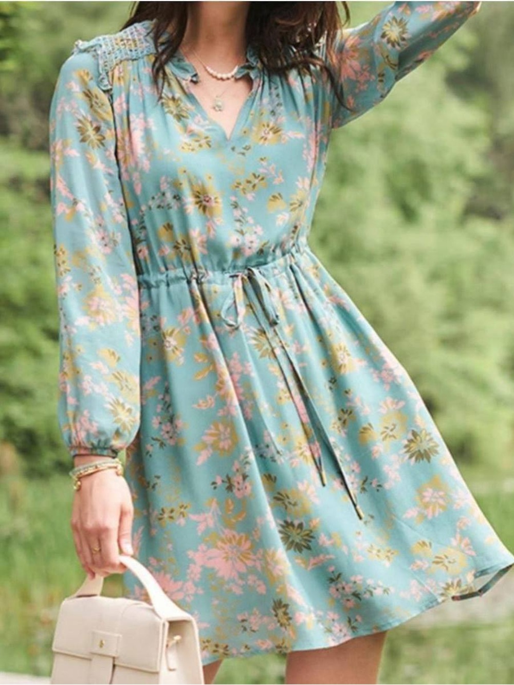 Aisley Dress Mystic Moss Dahlia Blue